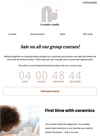 Example of a limited-time offer.